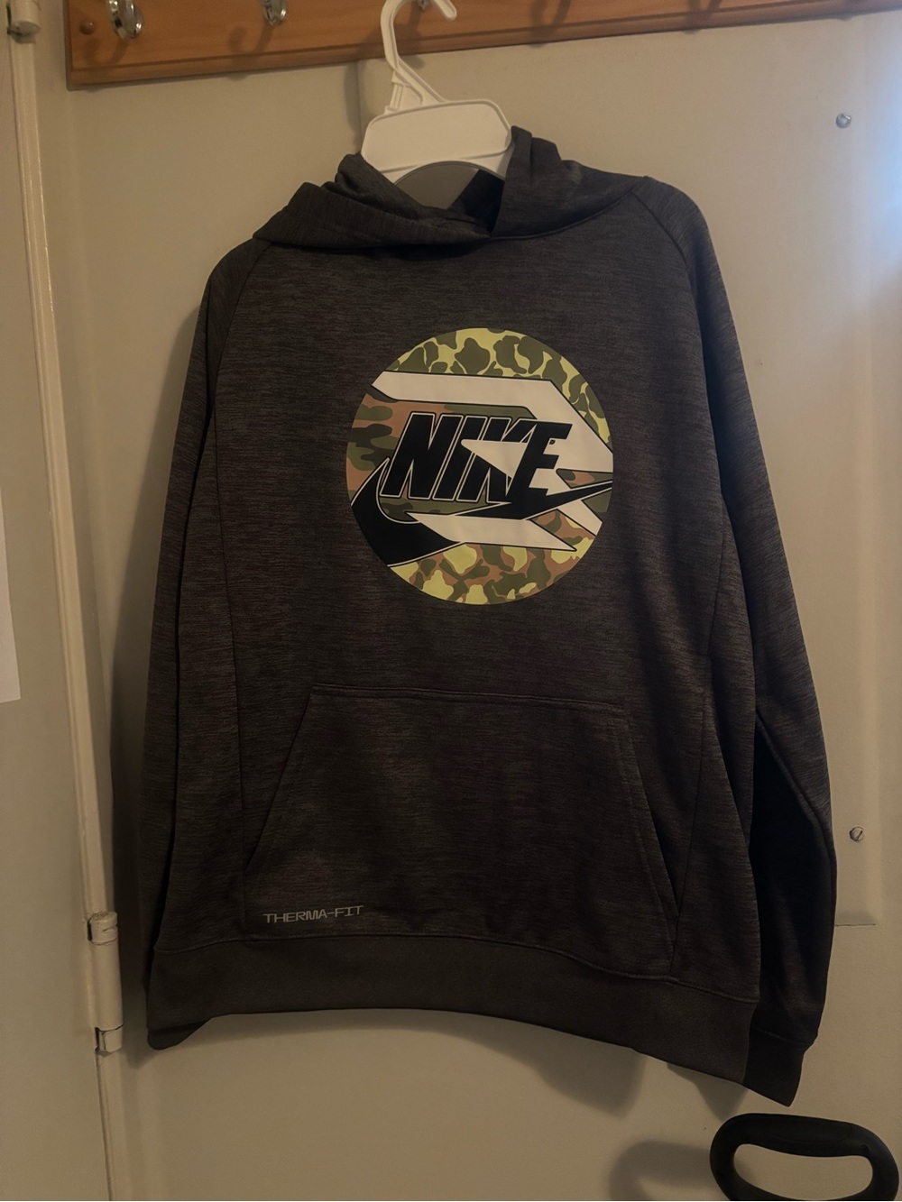 Nike Gray Hoodie with Camo Logo